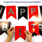 Runhiskii Happy Birthday Banner, Red Black Cardstock Decorations, 13pcs Reusable Banner for Men Women Boys Girls