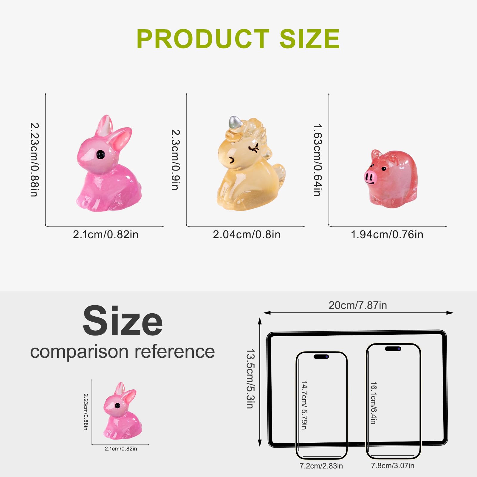 jrootouh 140Pcs Glow-in-The-Dark Mini Resin Animal Figurines Miniature Figures Glowing in The Dark Garden Accessories Aquarium Landscape Bonsai
