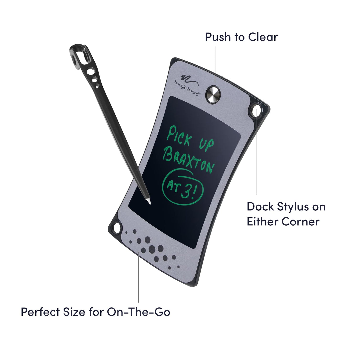 Boogie Board Jot Pocket Writing Tablet - Includes Small 4.5 in LCD Writing Tablet, Instant Erase, Stylus Pen and Built-in Kickstand, Blue