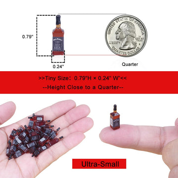 40Pcs Tiny Miniature Mini Whiskey Bottles Toys, 1:24 Dollhouse Kitchen Accessories Wine Decoration, Cute Wine Bottle Models for Fairy Garden Pub Bar