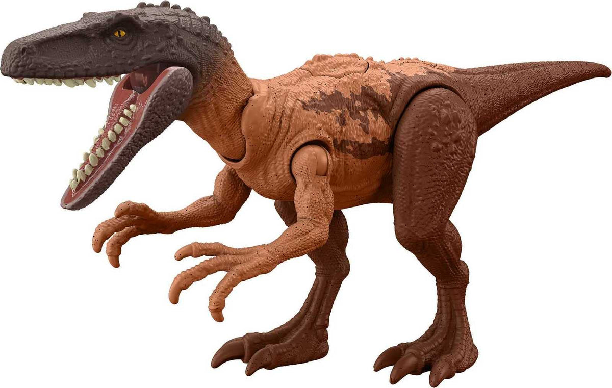 Mattel Jurassic World Strike Attack Dinosaur Toy with Single-Strike Action & Movable Joints, Herrerasaurus Action Figure Includes Digital Play