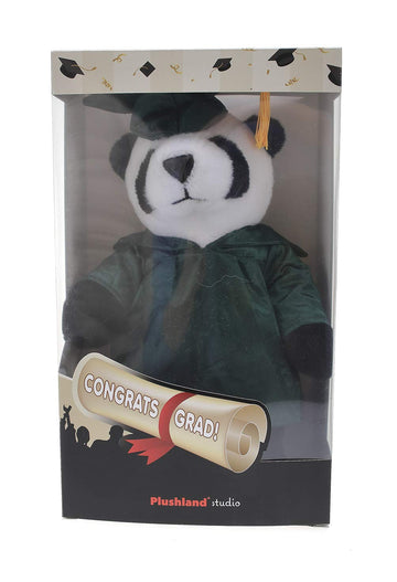 Plushland Panda Plush Stuffed Animal Toys Present Gifts for Graduation Day, Personalized Text, Name or Your School Logo on Gown, Best for Any Grad