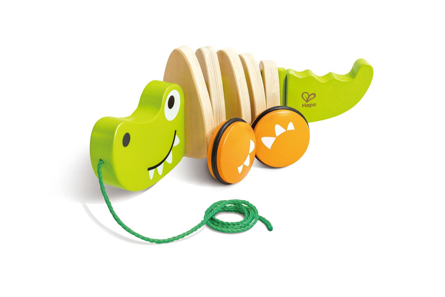 Hape Wooden Walk-A-Long Croc for Babies| Pull & Pull Walking Toy for Toddlers 12 Months and Up