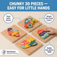 Wooden Puzzles for Toddlers 3+, Montessori 3D Vehicle Puzzle Set of 4 - BrightM? Screen-Free Fine Motor Learning Toys with Storage Box and Travel Bag