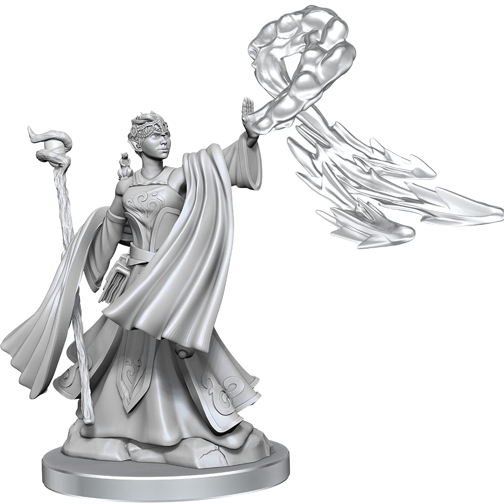 WizKids D&D Frameworks: Elf Wizard Female - Unpainted and Unassembled