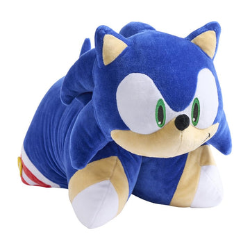 Pillow Pets Sonic The Hedgehog Jumbo 30" Plush Pillow Pet - Giant Soft Stuffed Animal, Unfolds into Comfortable Pillow for Sleep, Play, and Nap Time