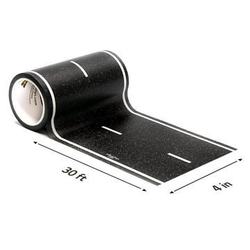 PlayTape Road Tape for Toy Cars - Sticks to Flat Surfaces, No Residue; 30 ft. x 4 in. Asphalt Road