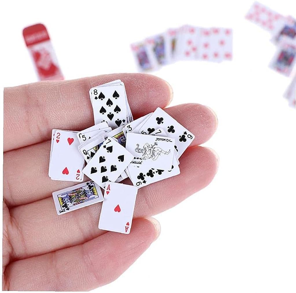1 Set Fashion Miniature Playing Cards Dolls Poker Dolls Decoration Dollhouse Accessories Decoration for Doll Accessories Scale Dollhouse Play Sets