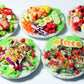 Set 5 Assorted Dollhouse Miniature Salad,Tiny Food On Ceramic Plate, Dollhouse Accessories for Collectibles