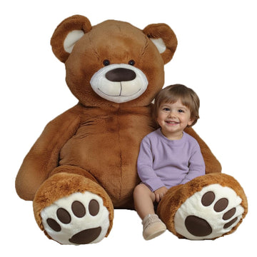 Anico 59" Tall (5 Foot) Giant Plush Bear, Stuffed Animal, Medium Brown Teddy Bear with Smiling Face. Premium Stuffed Toy Teddy Bear, Perfect