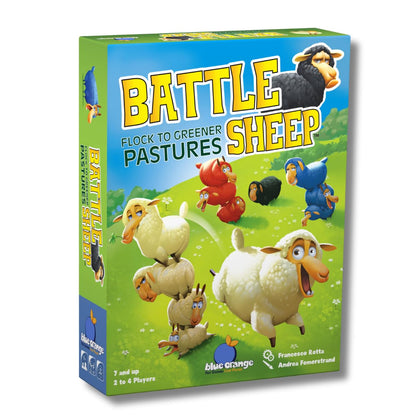 Battle Sheep Abstract Strategy Board Game with Animal Sheep Theme by Blue Orange Games - Family or Adult Strategy Board game for 2 to 4 players