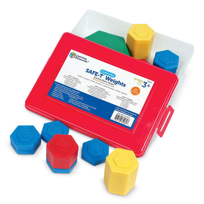 Learning Resources Customary SAFE-T Weight Set, 13 Pieces Including 1oz, 2oz, 8oz, and 1lb Weights