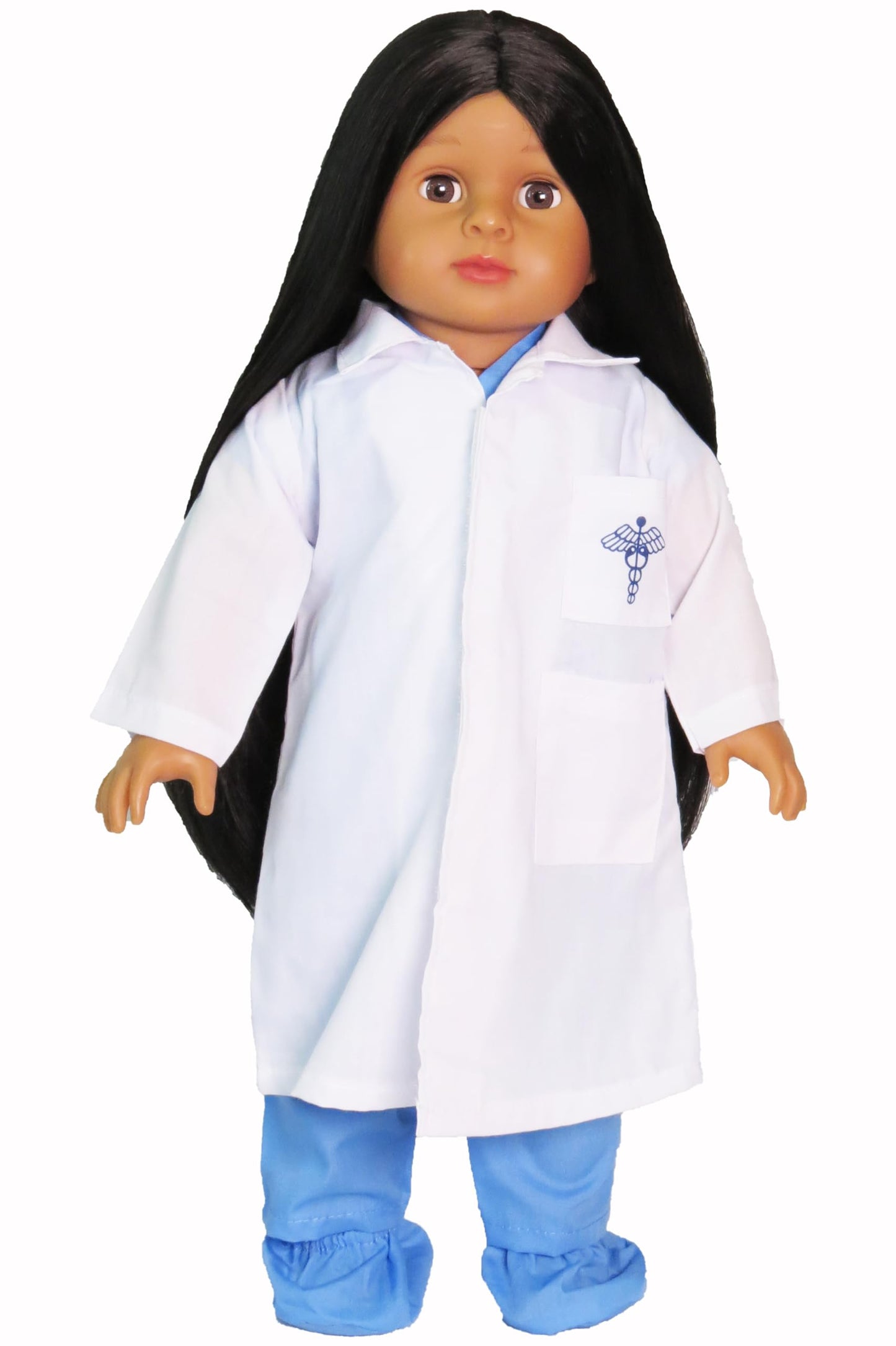 Blue Doctor`s Scrub Outfit for 18-Inch Dolls | Premium Quality & Trendy Design | Dolls Clothes | Outfit Fashions for Dolls for Popular Brands