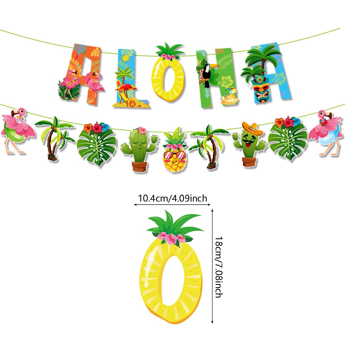 32pcs Hawaiian Aloha Party Decorations, Hawaiian Aloha Birthday Banner Hanging Swirls,Tropical Hawaiian Theme Summer Beach Party Supplies