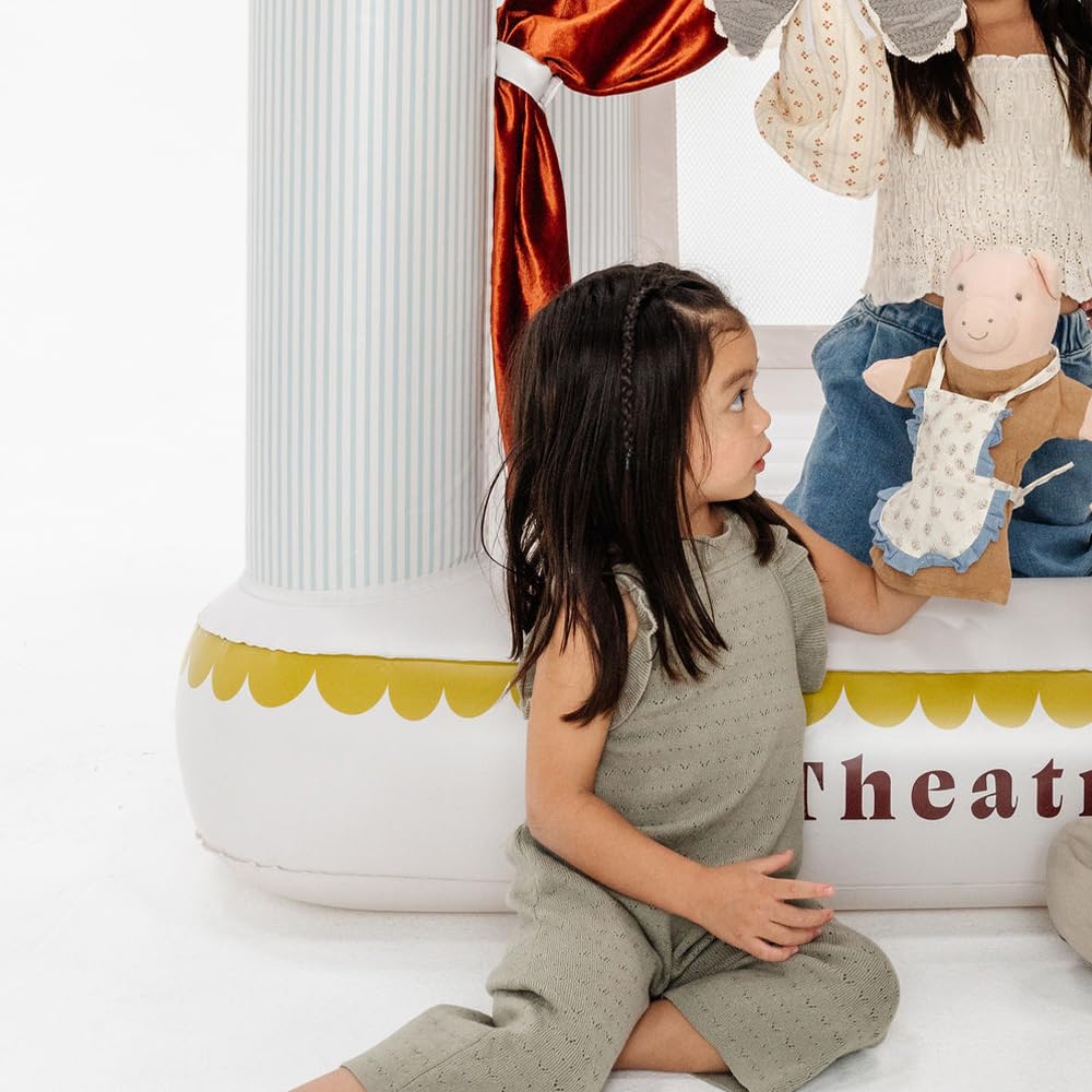 PLAYSMOL Mini Theatre Inflatable Bounce House, Jumping House for Indoor Play, Bouncy Castle for Toddlers & Kids 3-6, Easy Set Up & Storage