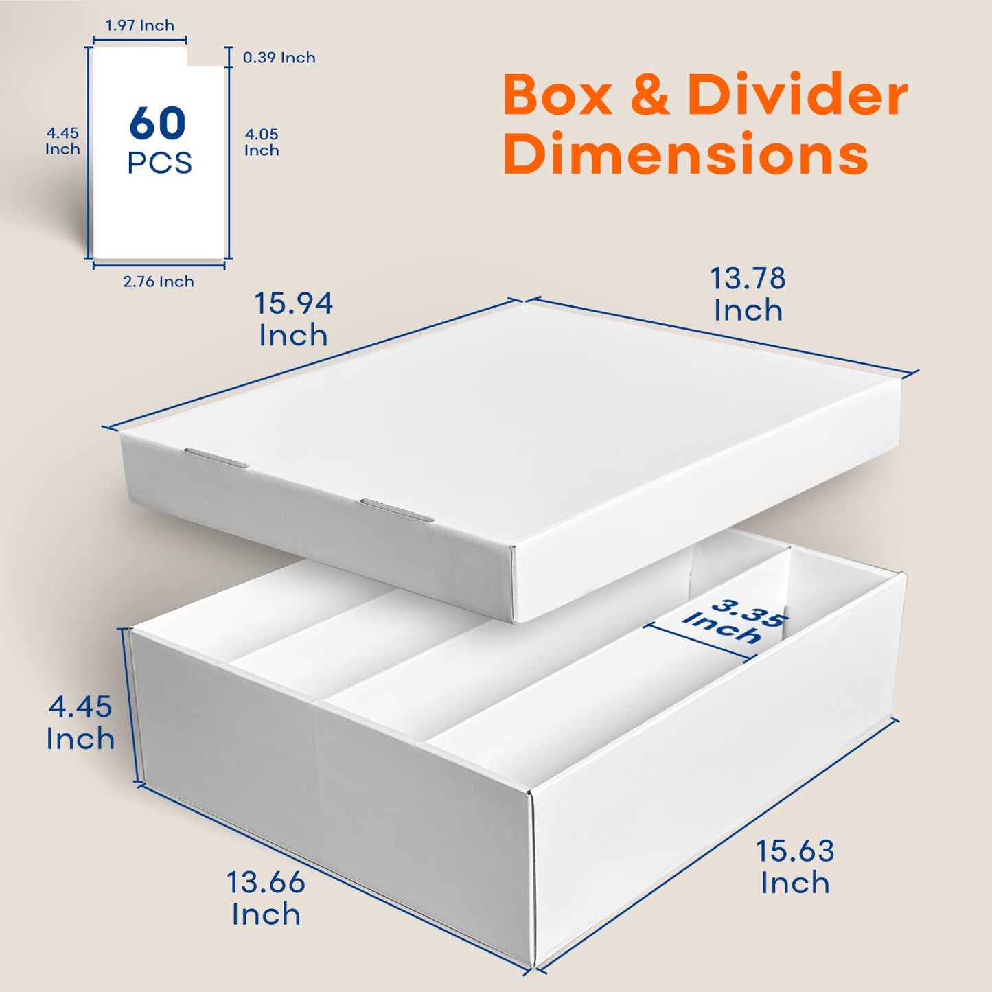Fageverld 2-Pack Trading Card Storage Box, 3200 Count Cardboard 4 Row Card Box for MTG TCG Baseball Sports Cards Collection, Top loader Storage Boxes