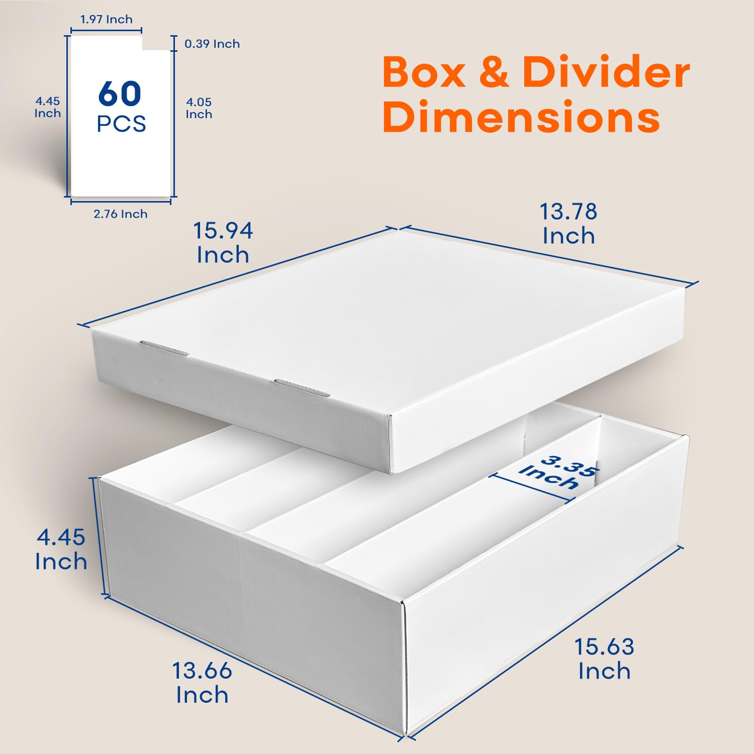 Fageverld 2-Pack Trading Card Storage Box, 3200 Count Cardboard 4 Row Card Box for MTG TCG Baseball Sports Cards Collection, Top loader Storage Boxes