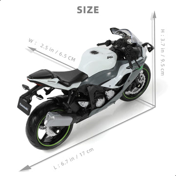 Risopen 1:12 Motorcycle Model Toy for Kawasaki Ninja ZX-6R Metal Die-cast with Plastic Motorcycle Model No Assembly Required Mini Finished Moto Gift