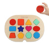 7 Days of Play Shape Puzzle for Kids, Sensory Bin Insert for Sensory Tables, Silicone Geometric Shapes, Wooden Fine Motor Learning Toy