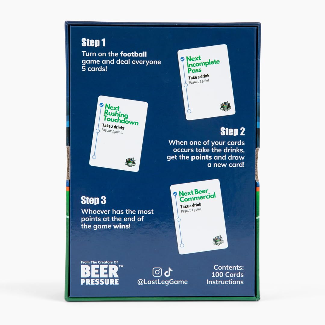 Beer Pressure The Last Leg - Live Football Drinking Game. Perfect for Game Days, Tailgates, Parties, and Pre Games.