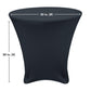YOUR CHAIR COVERS - 30 x 30 inch Lowboy Cocktail Round Stretch Spandex Table Cover - Black, Fitted Elastic Tablecloth for Round Tables