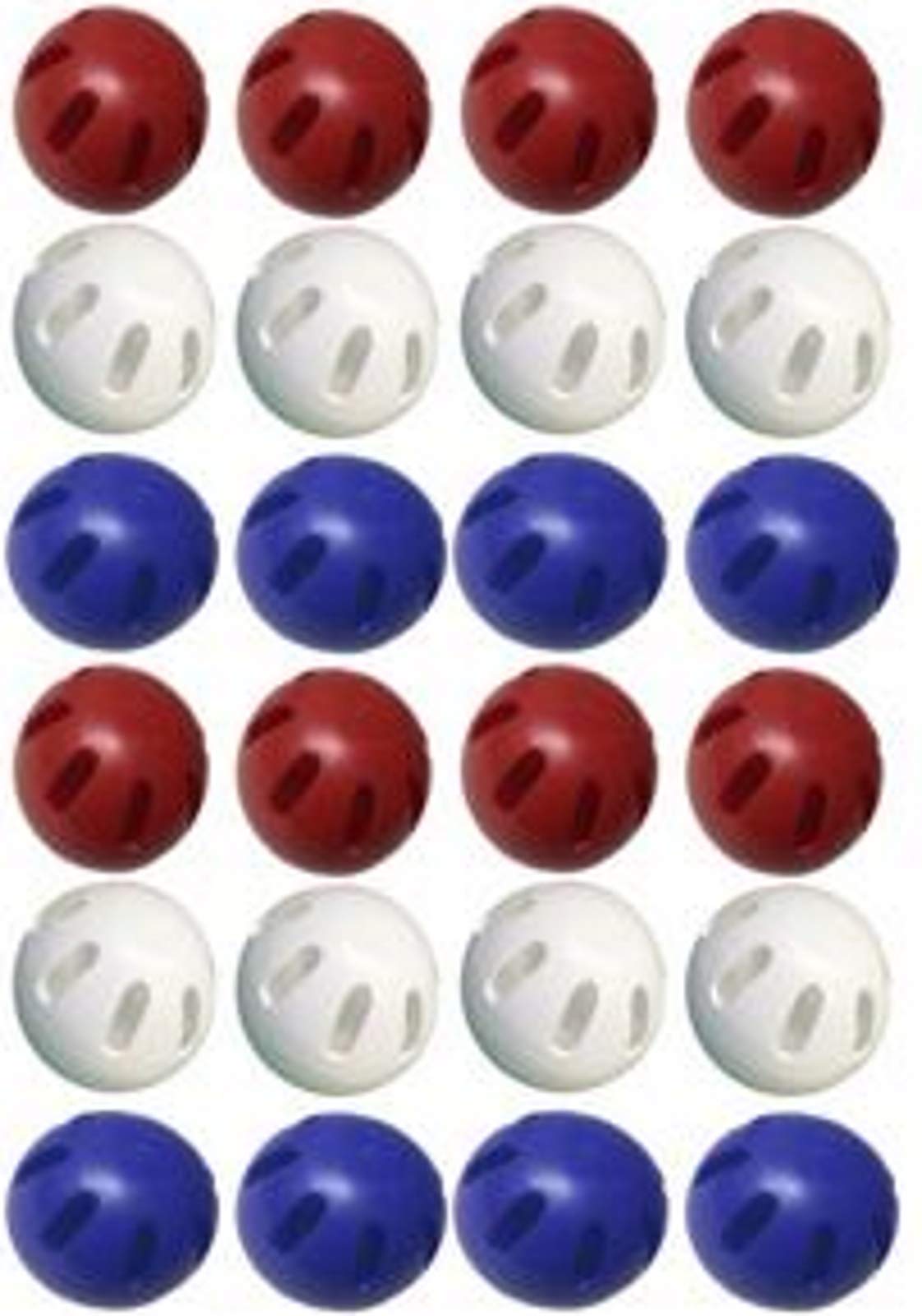 WIFFLE® Ball USA Bulk Pack of 24 Balls Includes 8 Each Patriotic Red White and Blue Balls for Backyard Fun with Kids and Adults -American Made Ball