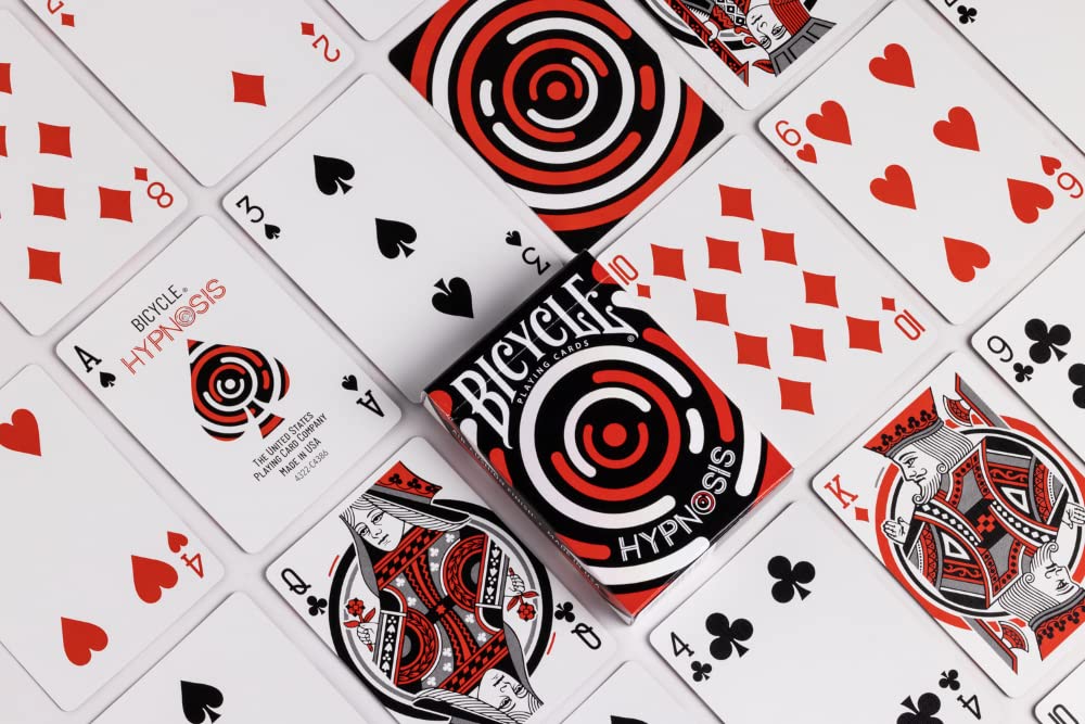 Bicycle Hypnosis Specialty Playing Cards, Red, Black, White Playing Card Deck