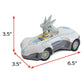 NKOK Sonic Racing RC Car Silver 1:28 Scale 2.4GHz Remote Control