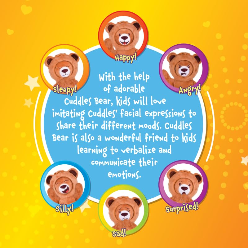 Sunny Days Entertainment, LLC. Moodles Cuddles Teddy Bear 12" Mood Flipping Soft Sensory Plushie Fidget Stuffed Animal, Birthday Gift Toddler and Kids