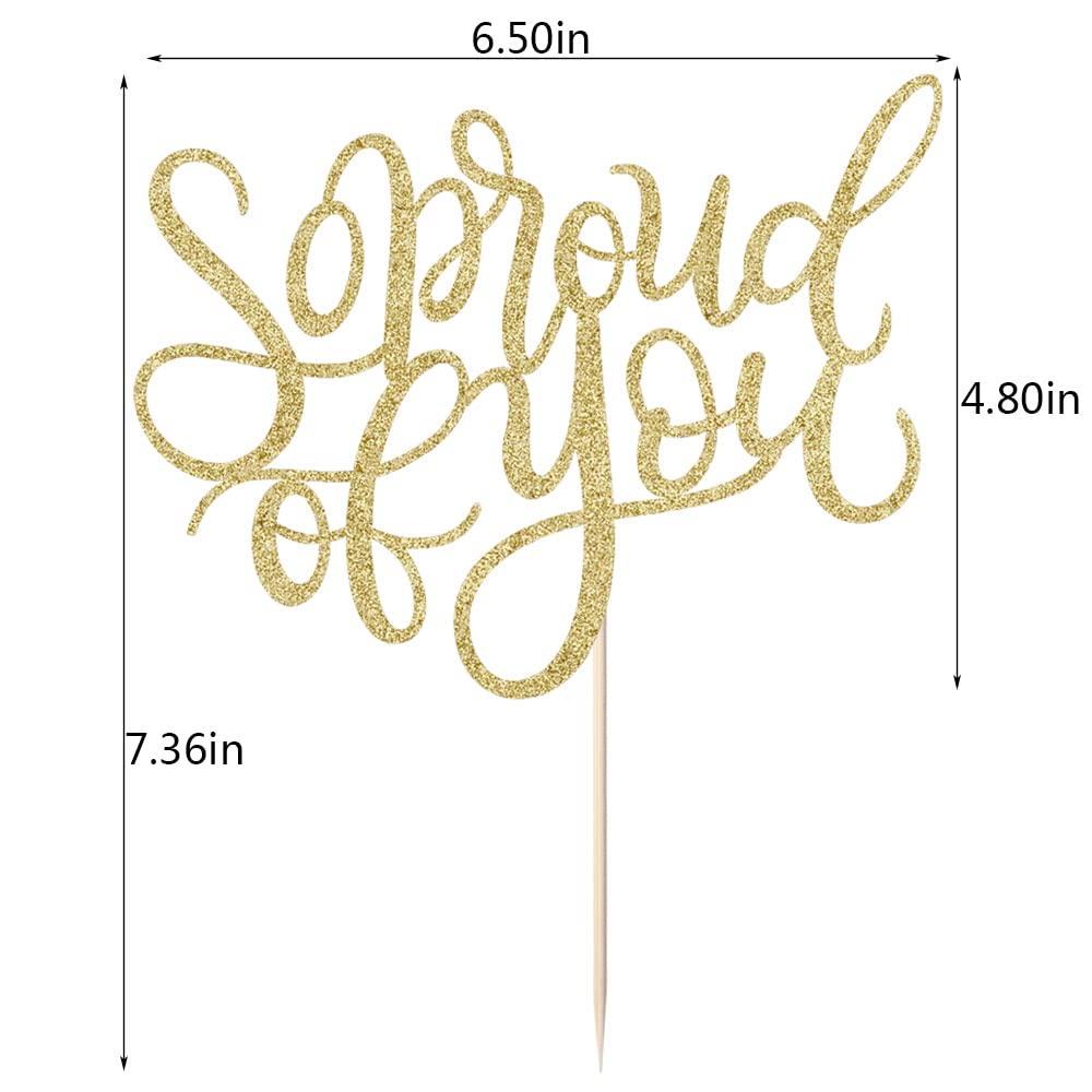 Qertesl So Proud of You Cake Topper,2026 Graduation Cake Topper
