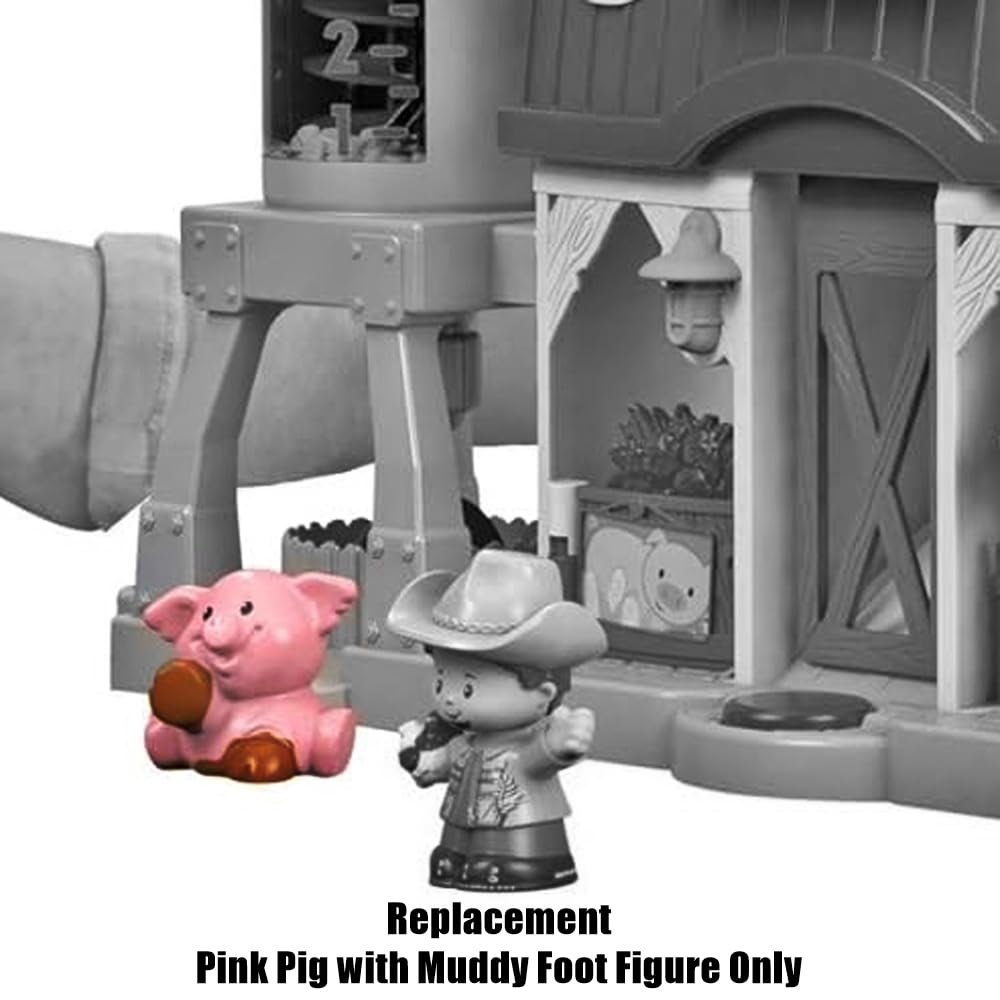 Replacement Part for Fisher-Price Little People Playset - DWC31 ~ Pink Pig with Muddy Foot ~ Caring for Animals Farm ~ Works Great with Any
