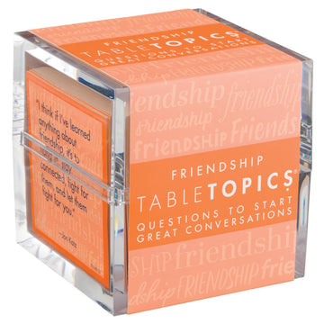 TableTopics Friendship Conversation Starter Card Game - 135 Entertaining Questions Plus Quotes & Tips for Groups of Adult Friends to Play & Deepen