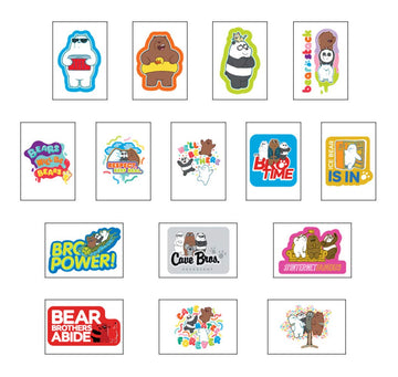 We Bare Bears Stickers - 30 Vending Sticker Sheets for Party Favors, Goodie Bags, Activities, Rewards - Featuring Grizzly, Panda and Ice Bear