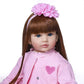 Angelbaby Doll 24 inch Adorable Reborn Toddler Girl with Long Hair That Looks Real Reborn Silicone Baby Dolls Cuddle Toys for Children Doll Sets (Pink