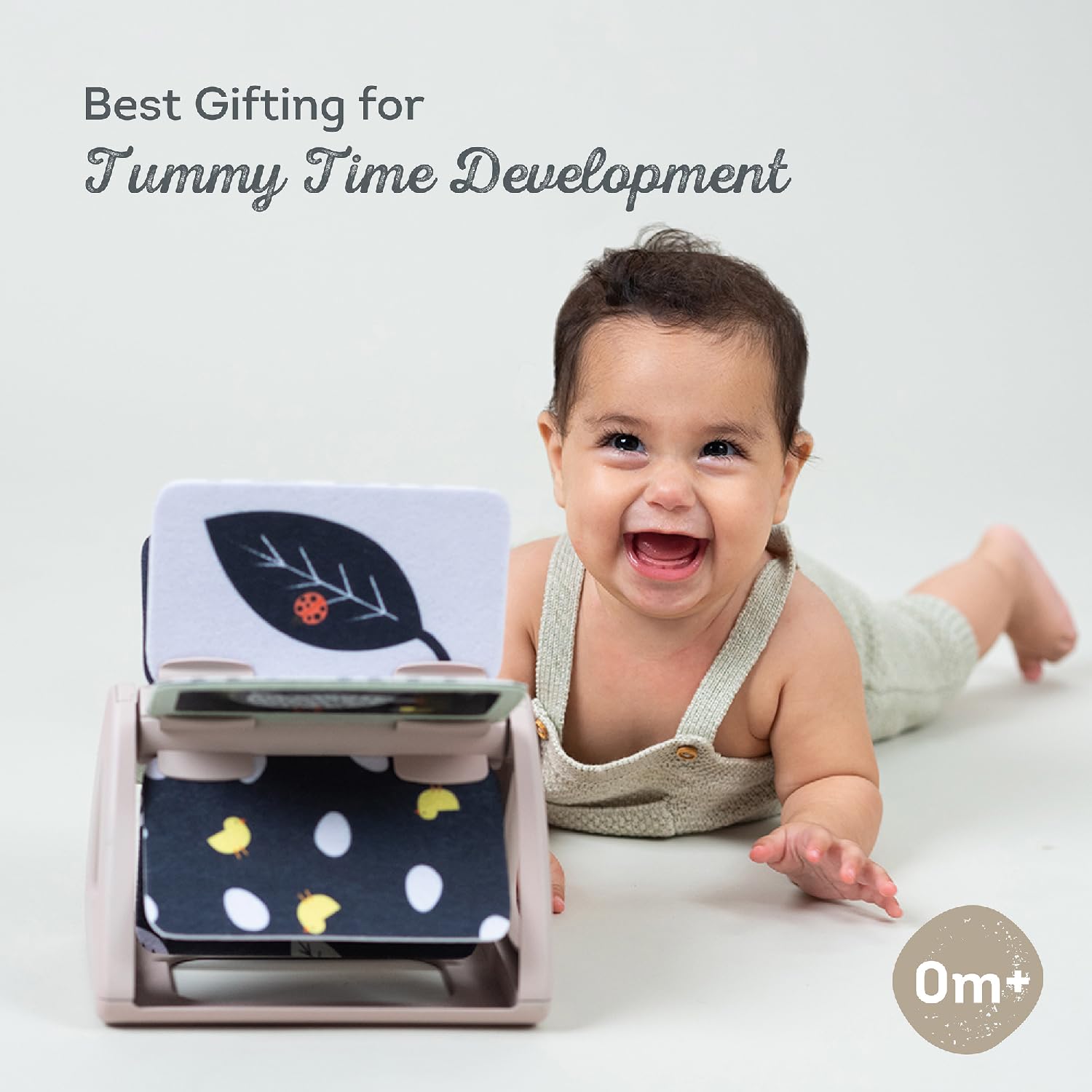 Taf Toys Black & White Rattling Spinning Book High Contrast Newborn Baby Toy 0-6 6-12 Months with Mirror for Visual Stimulation, Tummy Time & Early