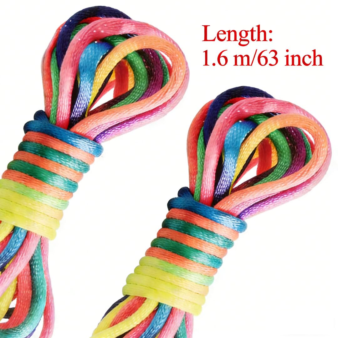 6 Pieces Cats Cradle String Hand Finger String 160 cm Length Rainbow Color Cat's Cradle Strings Magic