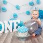 SYESQL Baby Boys 2nd Birthday Crown - Blue Felt Hat, Cake Smash Prop, Birthday Hats for Kids, Blue Half Birthday Crown, Blue and White