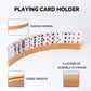 GSE Games & Sports Expert Set of 4 Playing Cards Holders, Wooden Playing Card Racks, Curved Playing Card Trays for Bridge, Hand & Foot, Rummy, UNO