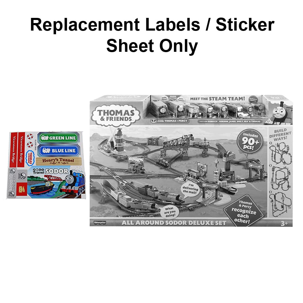 Replacement Parts for Thomas The Train - GRF01 ~ Thomas & Friends All Around Sodor Deluxe ~ Replacement Labels/Sticker Sheet