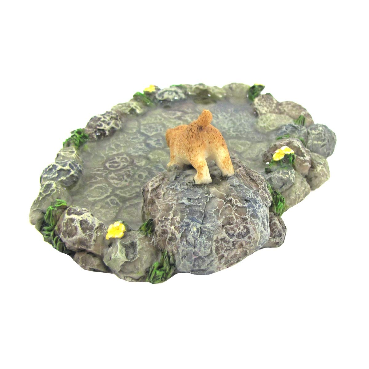 Treasure Gurus Miniature Stone Pond Turtle Dog Fairy Garden Ornament Mini Outdoor Dollhouse Decor Accessory