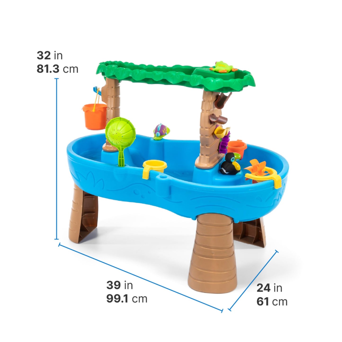 Step2 Tropical Rainforest Water Table for Kids, Toddler Outdoor Sensory Play Table, 13 Accessories, Ages 18 Months+