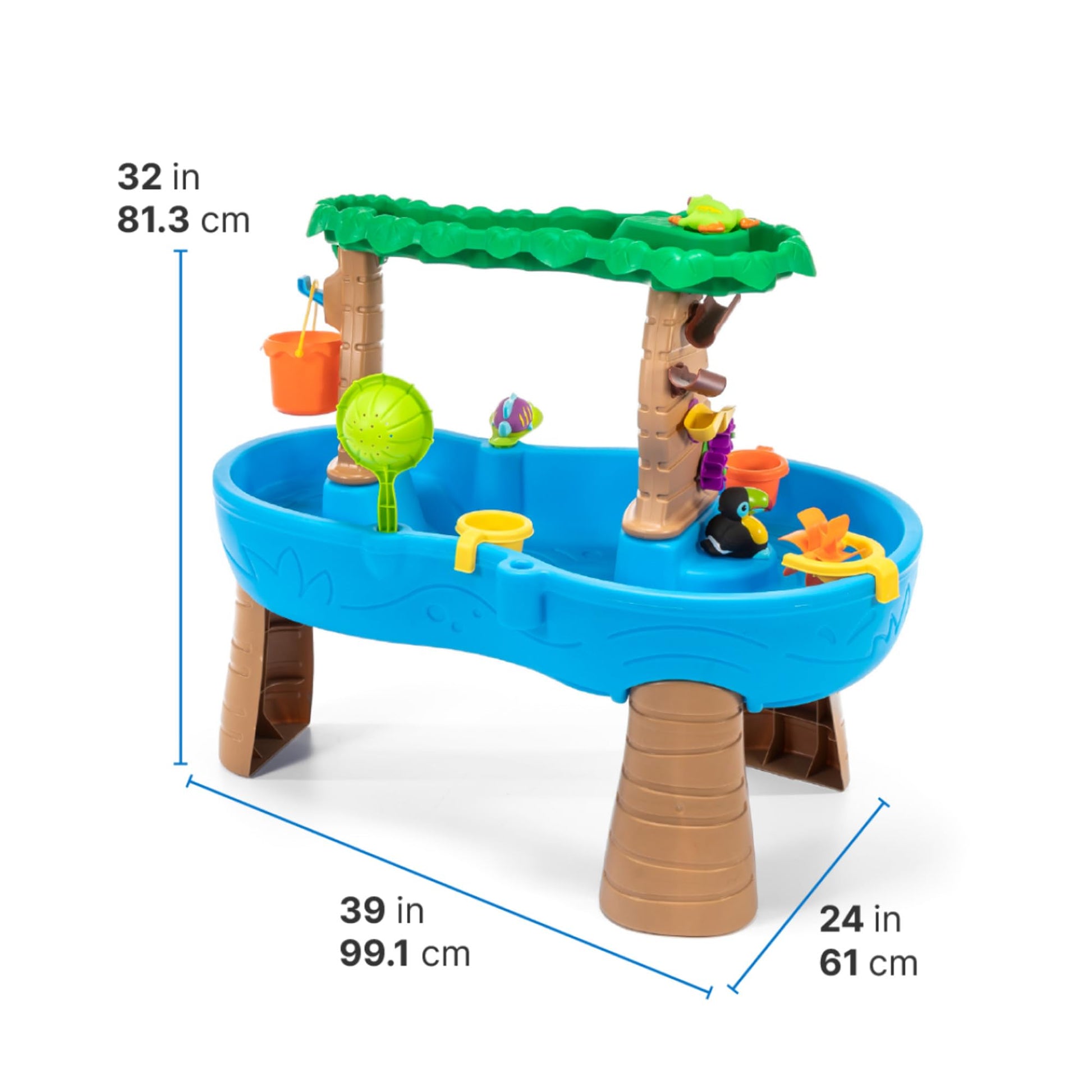 Step2 Tropical Rainforest Water Table for Kids, Toddler Outdoor Sensory Play Table, 13 Accessories, Ages 18 Months+