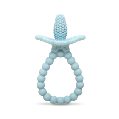RaZbaby RaZberry Plus Baby Teether - Easy-to-Hold Toy for Front & Back Teething Relief, BerryBumps Texture for Sensory Development, Soothes Sore Gums
