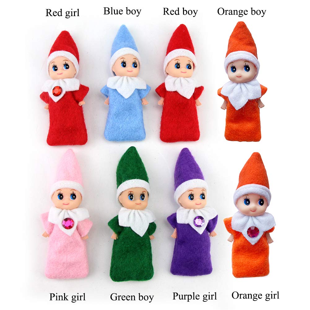 WULEEUPER Tiny Baby Elf Doll | Christmas Miniature Elf Doll | Baby Elves Dolls Toys | Xmas Decoration Gift (Pink Girl)