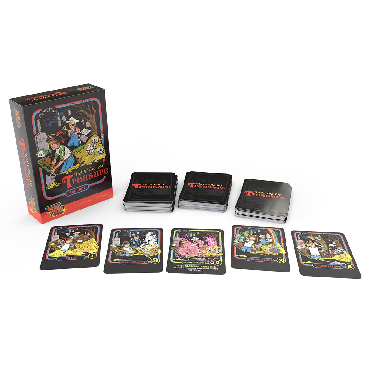 Cryptozoic Entertainment Let’s Dig for Treasure - Push-Your-Luck Card Game - 2-5 Players - Steven Rhodes Artwork - Dynomite Games