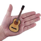 Wood Miniature Guitar Replica with Stand and Case Home Decoration Sculpture