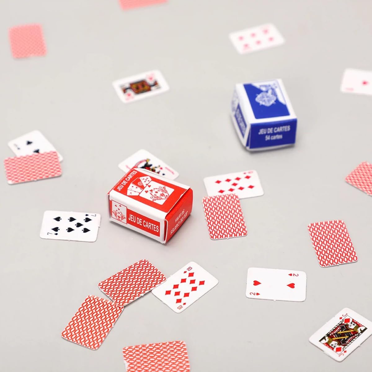 RillyRellow Miniature Poker Playing Cards, Dollhouse Miniatures Poker, Mini Card 1/12 Poker Cards, Mini Playing Cards, for Dollhouse Miniatures