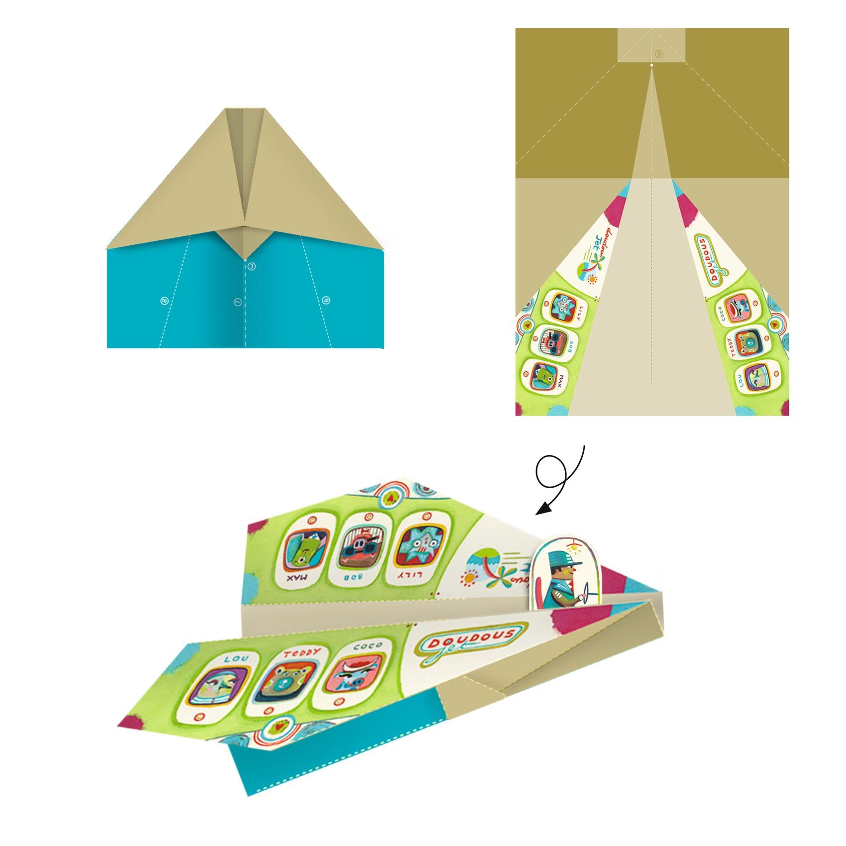 Djeco Planes Origami Paper Craft Kit - Level 3