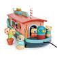 Tender Leaf Toys - Little Otter Canal Boat - 23 Pcs Furnished Wooden Boat Toy with Removeable Roof and Animal Figures - Gender-Neutral Open-Ended Play