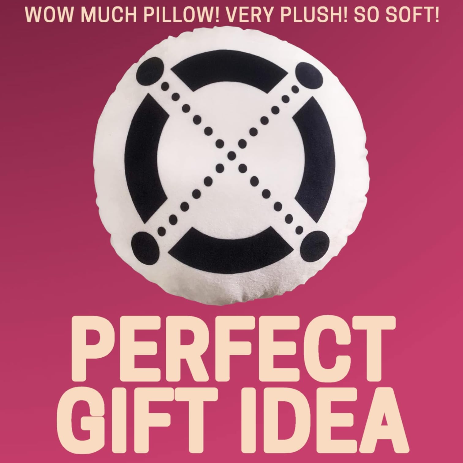Elrond Pillow - Round Stuffed Plush Crypto Pillow by BlockCraft.Shop EGLD Plush Pillow